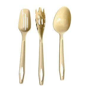 Vintage 70’s King Kraft Nylon Slotted Spoon Pasta Spoon and Ladle Almond Cream